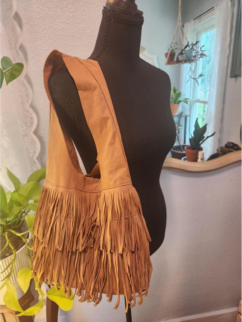 Boho fringe shoulder bag